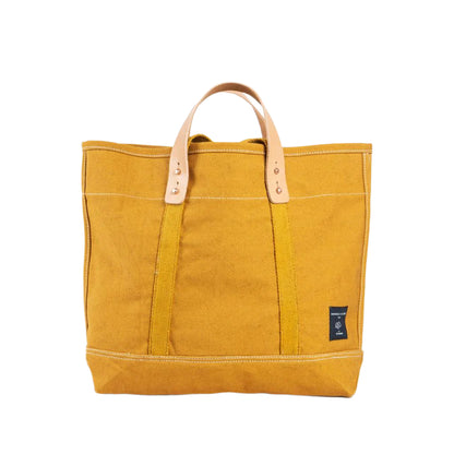 Small mustard seed yellow canvas tote bag with short handles, compact size for daily essentials.
