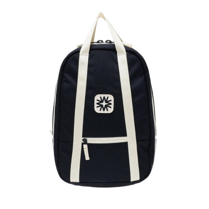 Arrow Pack backpack in black canvas with adjustable straps, durable design for commuting or weekend trips