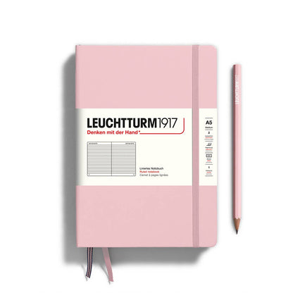 Hardcover 251 page notebook in a soft blush pink. Very functional design inside and out. 