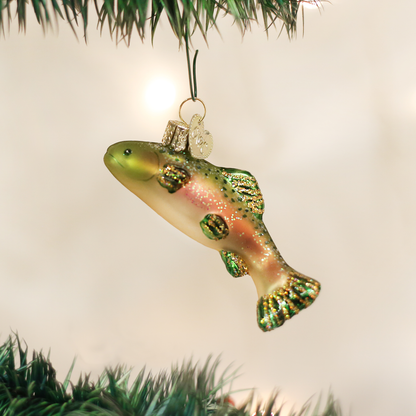 Rainbow Trout Glass Ornament