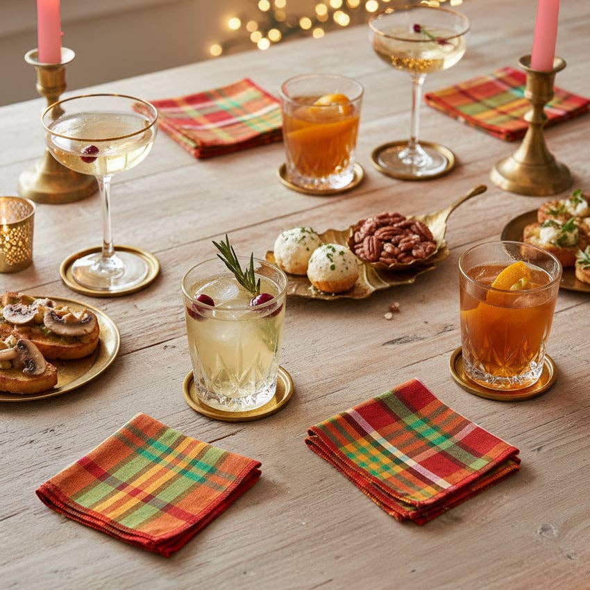 Madras Cocktail Napkins - Set of 4