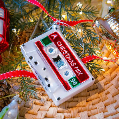 Christmas Mixtape Glass Ornament