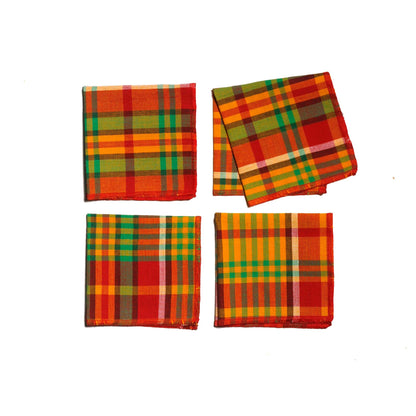 Madras Cocktail Napkins - Set of 4