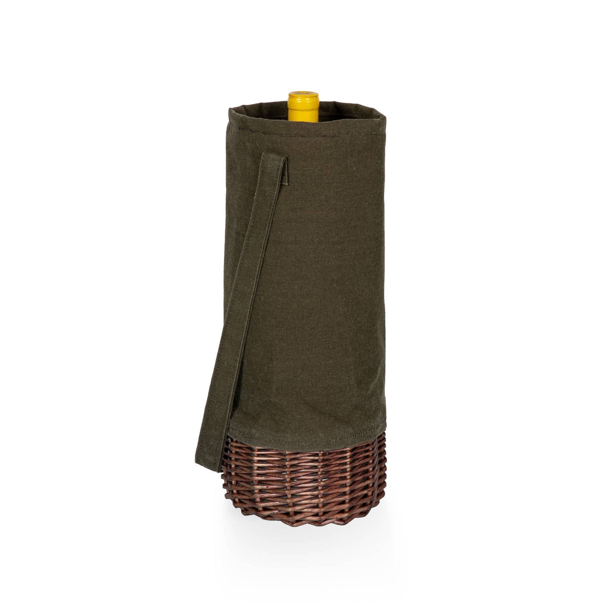 Olive Insulated Canvas Wine Basket