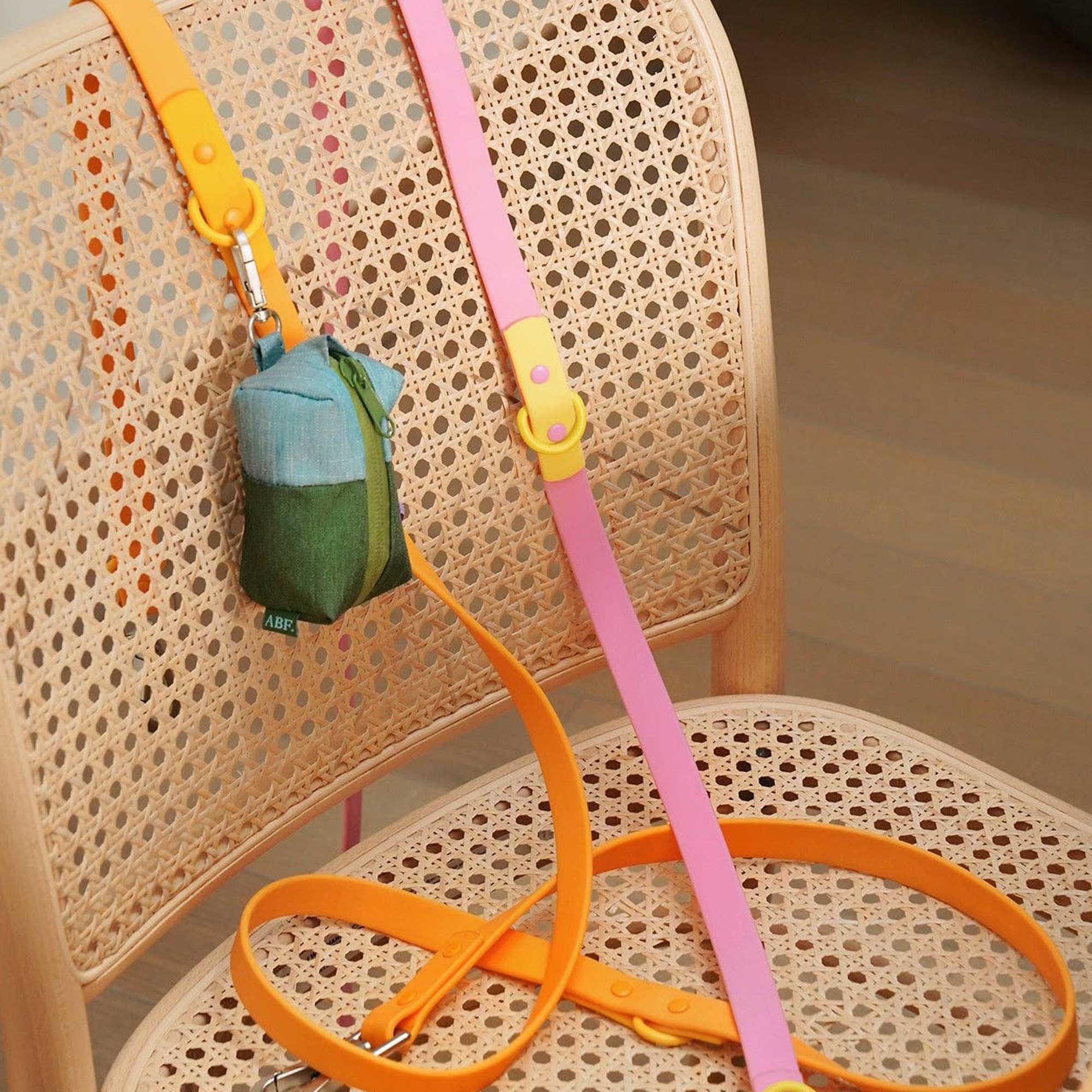 Burgundy + Mustard Dog Poop Bag Holder