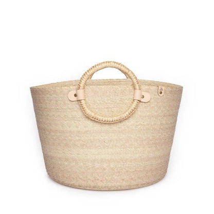 Larger palm fiber woven floor baskets, keep everything from blankets to dog toys tidy.