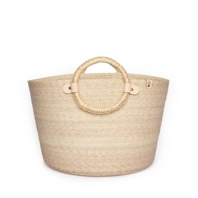 Larger palm fiber woven floor baskets, keep everything from blankets to dog toys tidy.