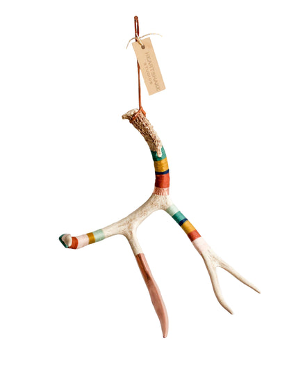 Extra Large Whitetail Wool Wrapped Deer Antler with Copper