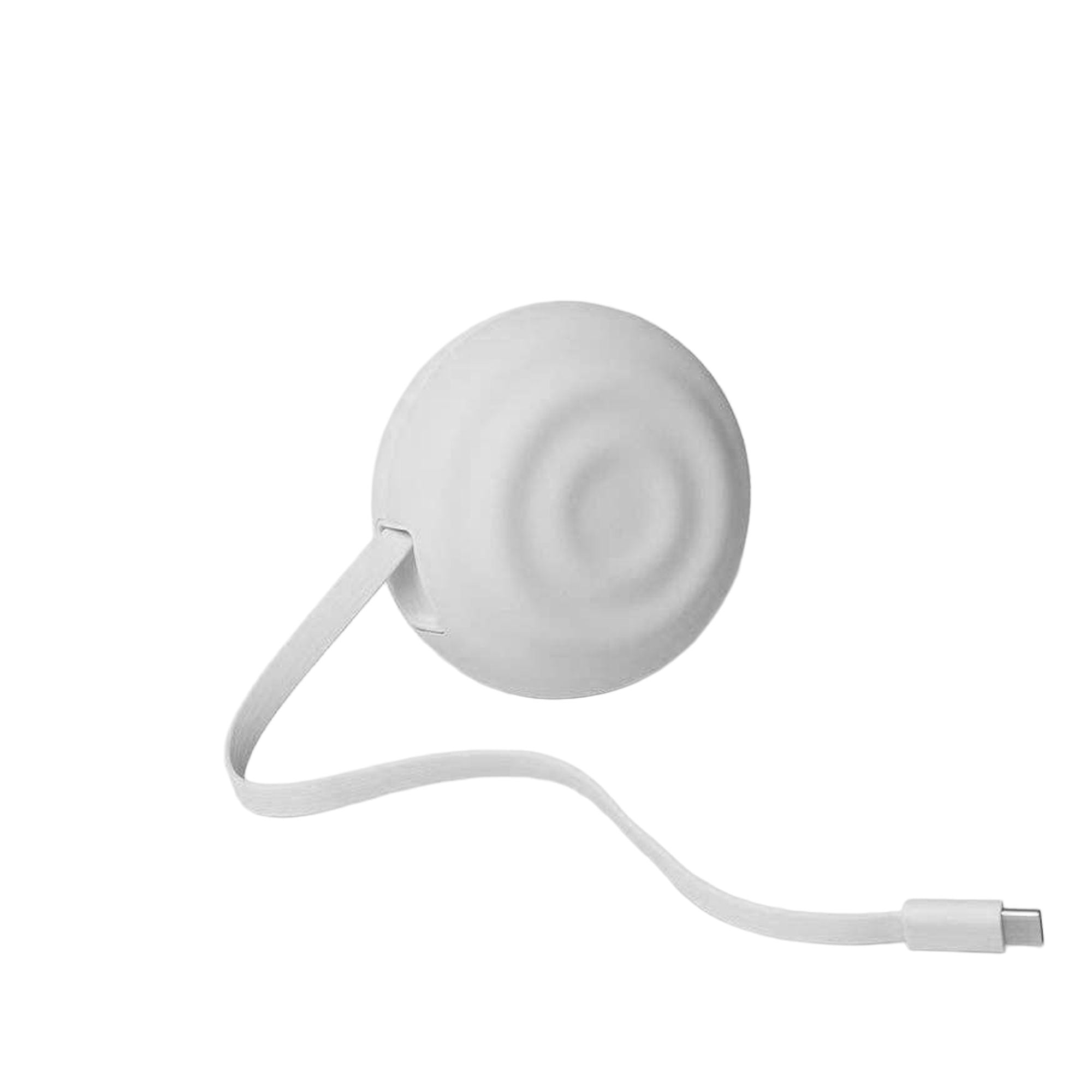 White retractable charger on a white background