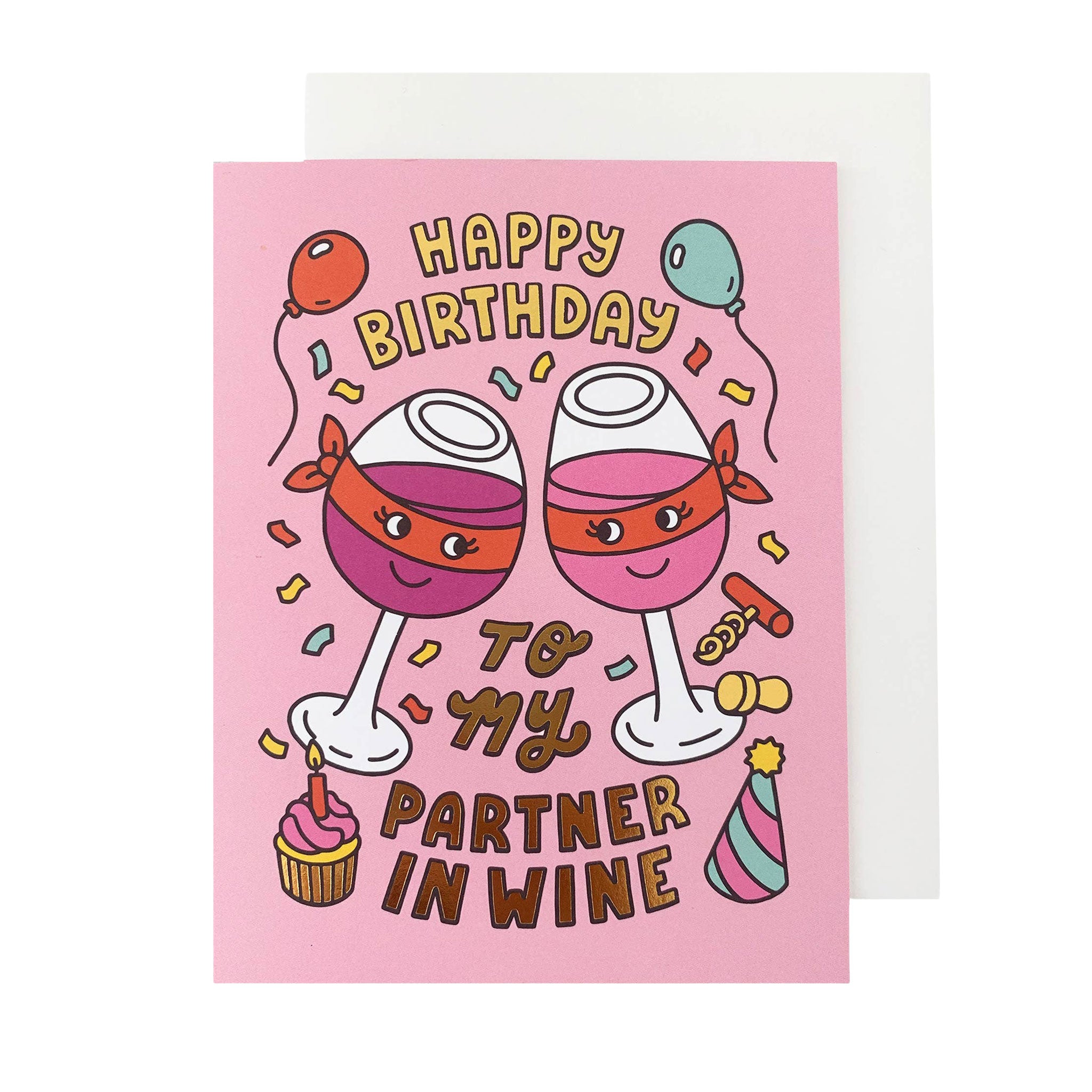Partner in Wine Birthday Card