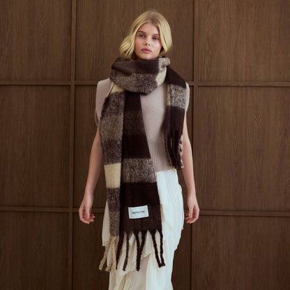 Brown Check Reykjavik Scarf