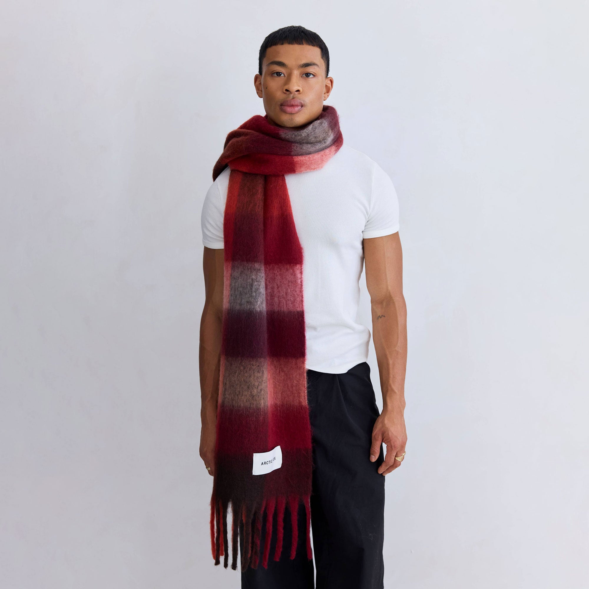 Burgundy Check Reykjavik Scarf