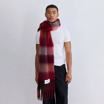 Burgundy Check Reykjavik Scarf